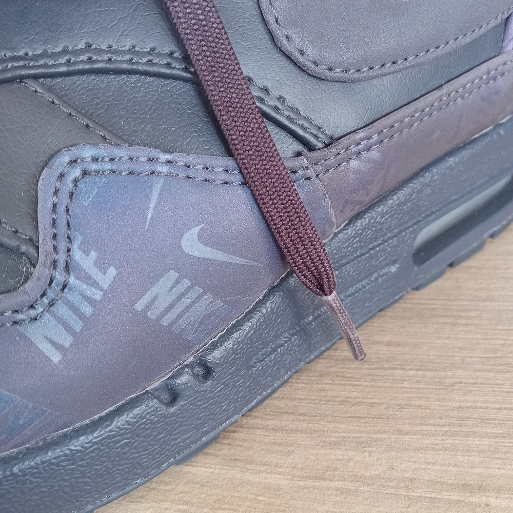 Nike Air Max 1 LX LUX Logo Print Women's Shoes Oil Grey 917691-001 - Picture 7 of 11